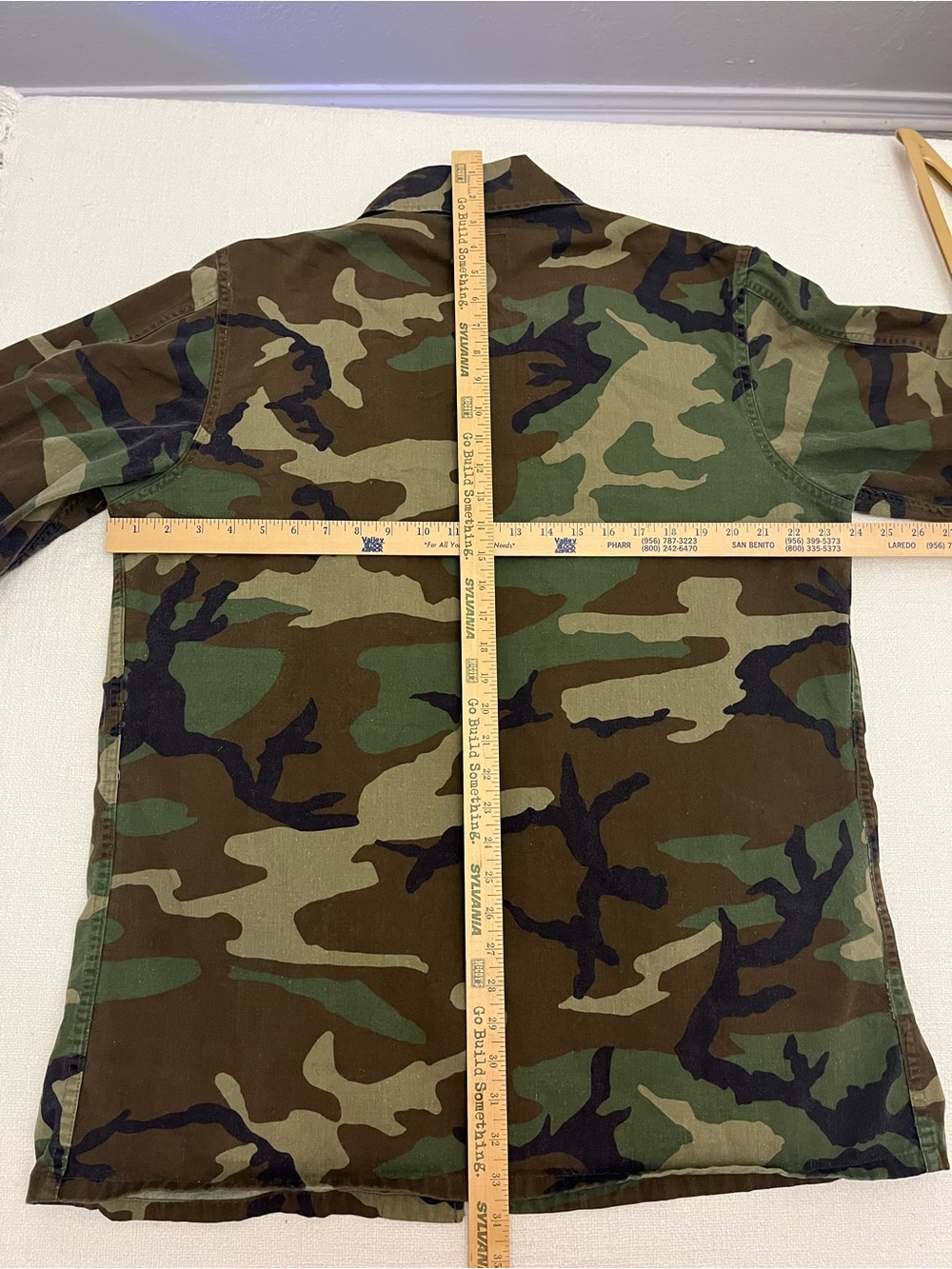 XL 1985 US Military M81 Woodland Camo BDU Jacket Coat Long 80s NYCO Vintage - Picture 5 of 5